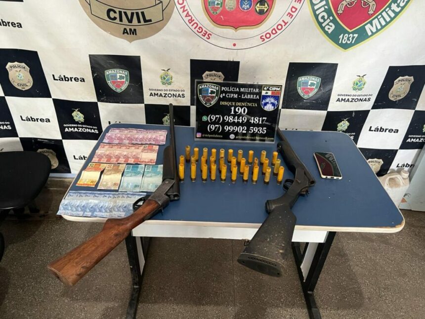 Em Lábrea, dupla é presa por porte ilegal de arma de fogo pela Polícia Militar do Amazonas
