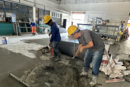 As obras no mercado municipal Máximino Corrêa