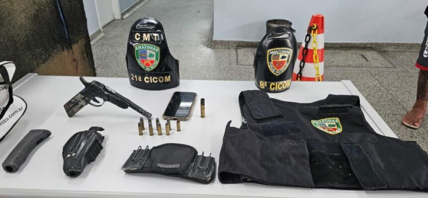 Homem é preso pela Polícia Militar do Amazonas com armas, munições e colete balístico