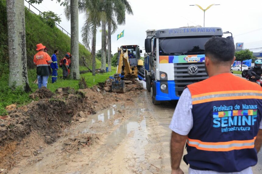 Prefeitura de Manaus inicia alargamento e implantação de nova pista na avenida General Rodrigo Otávio