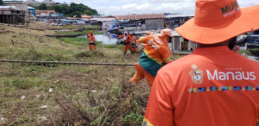Prefeitura realiza ação de limpeza na orla da Panair
