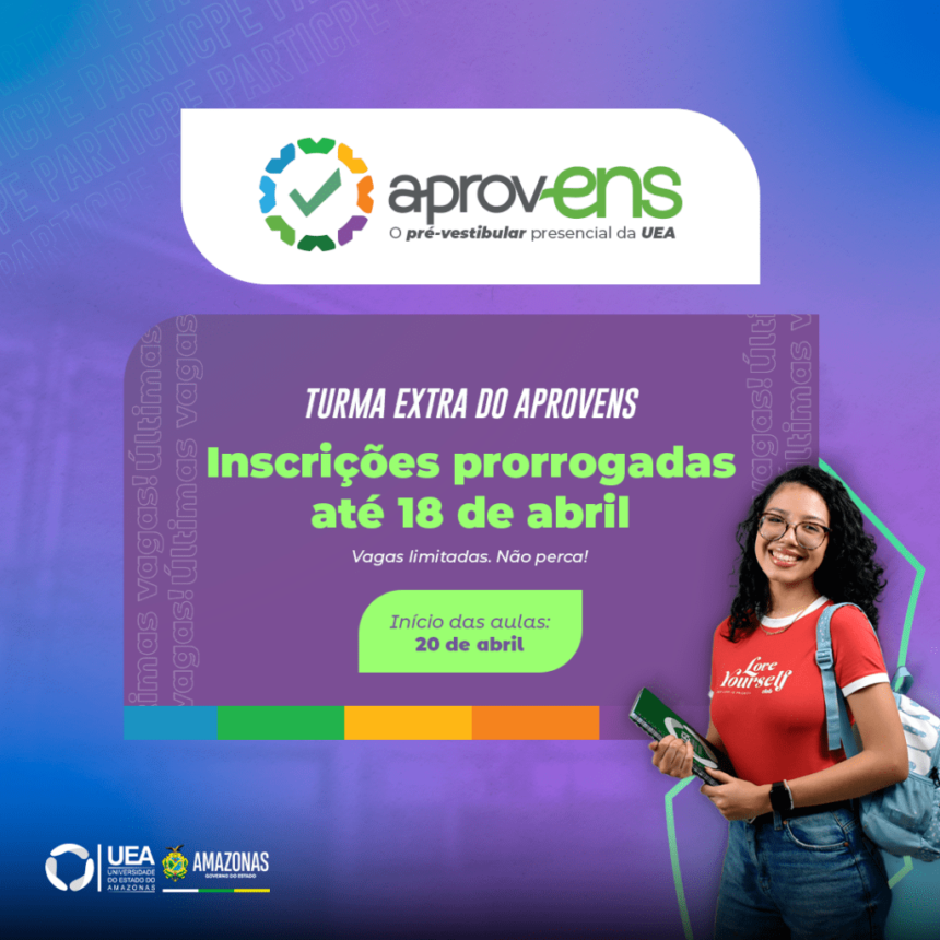 Prorrogadas inscrições para 60 vagas extras do curso pré-vestibular AprovENS