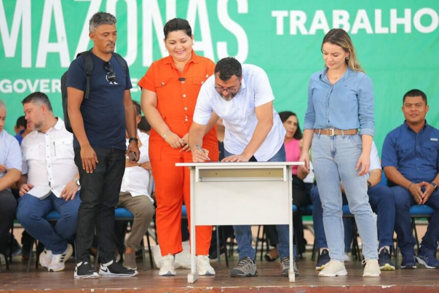 Wilson Lima entrega estádio, anuncia polo do Pelci e leva fomento aos setores social e primário em Presidente Figueiredo
