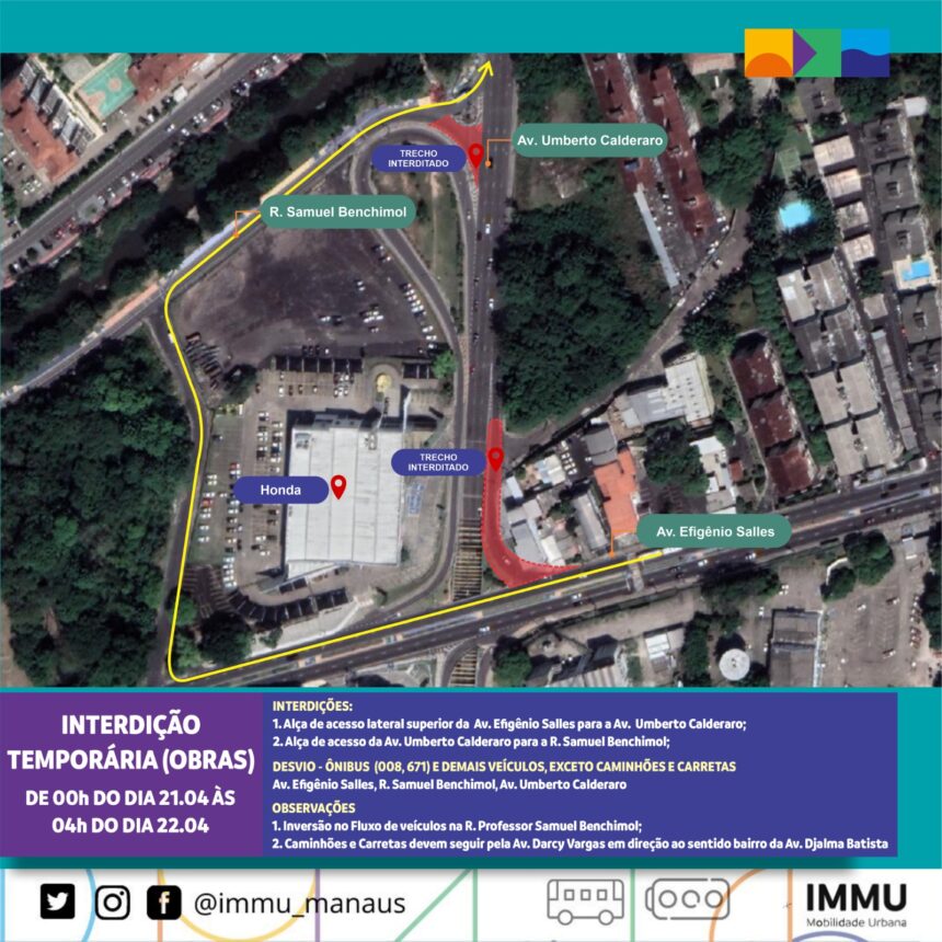 Alça subterrânea será interditada na ​​madrugada de segunda, 22