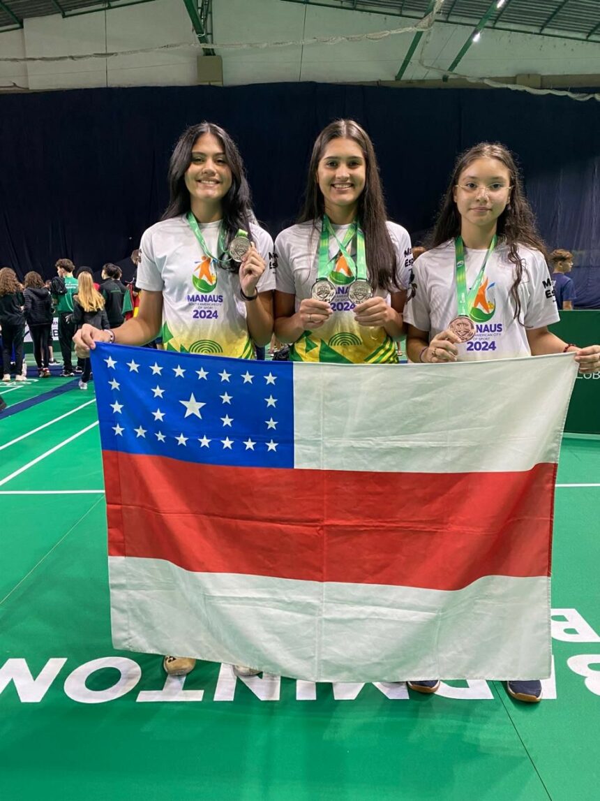 Dupla feminina do ‘Manaus Olímpica’ conquista três medalhas de prata no Circuito Nacional de Badminton, em Curitiba