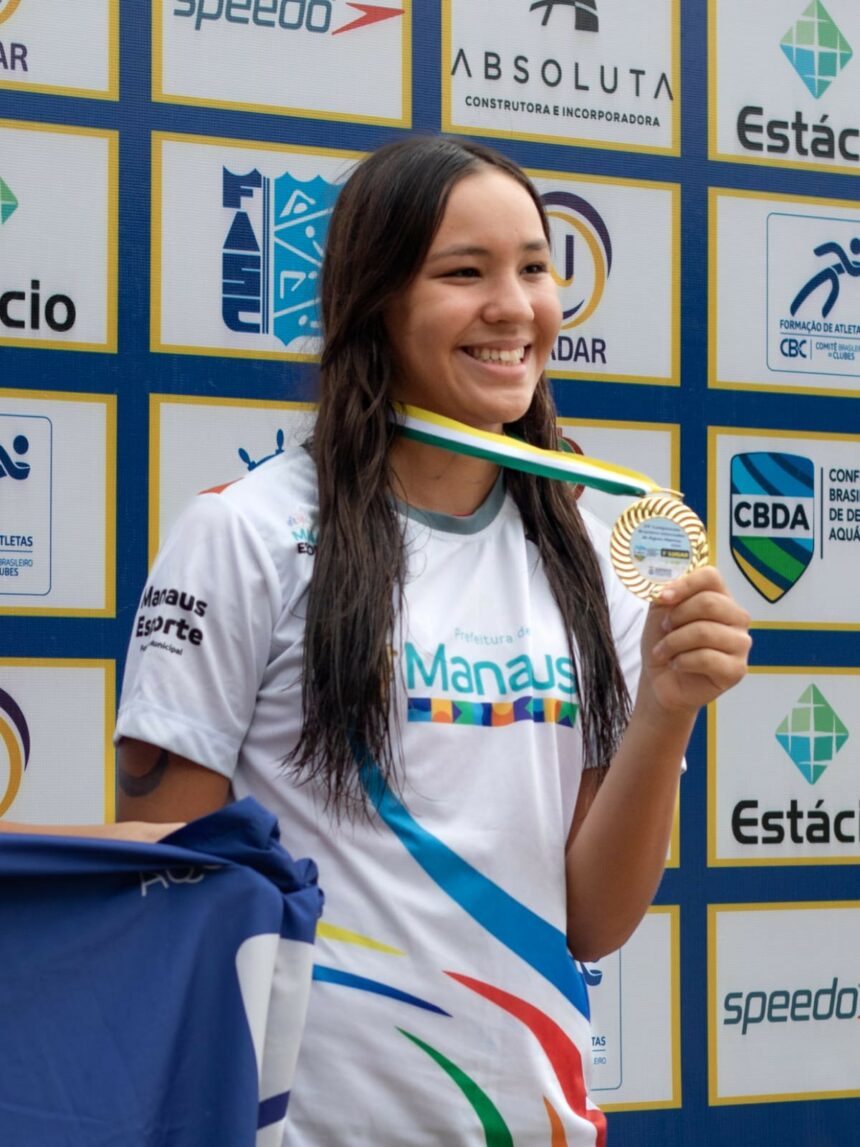 Nadadora do “Manaus Olímpica” fatura bicampeonato brasileiro de Águas Abertas em Santa Catarina