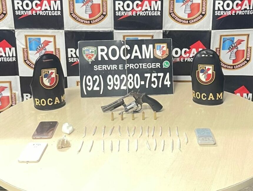 Polícia Militar do Amazonas prende homem com arma de fogo e drogas na zona sul de Manaus