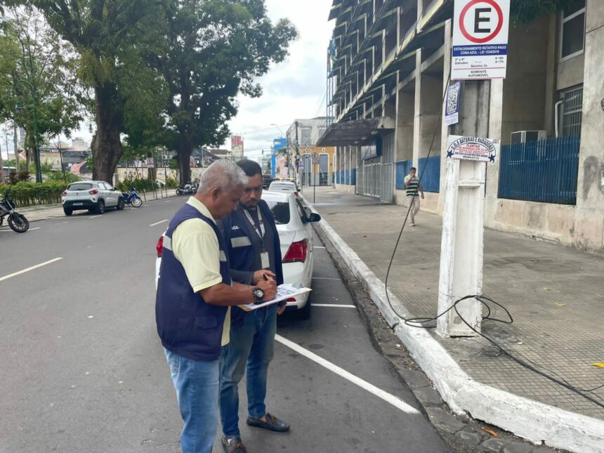 Ageman fiscaliza novas vagas de Zona Azul no Centro Histórico de Manaus