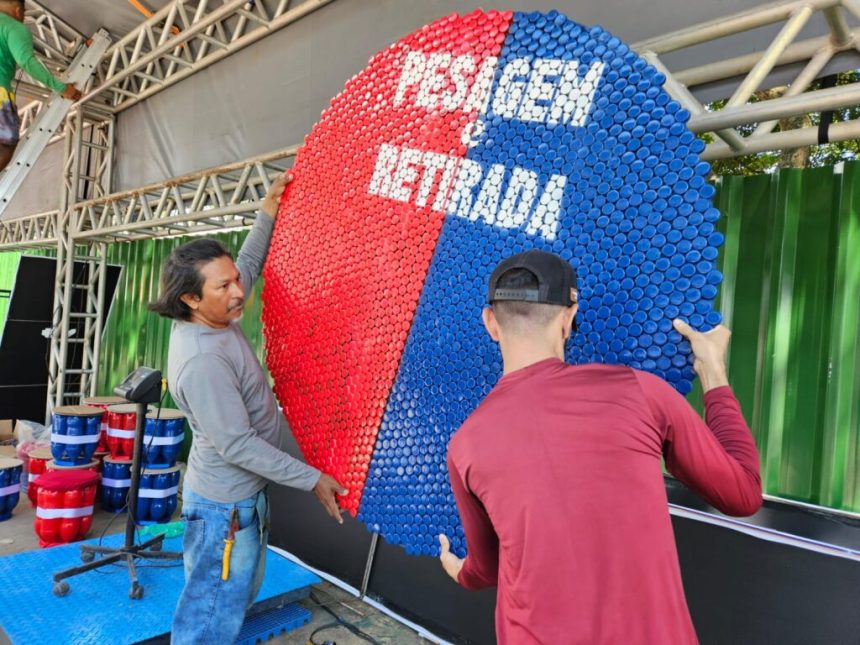 Festival de Parintins 2024: Artistas plásticos locais assinam obra no Espaço ‘Recicla, Galera’