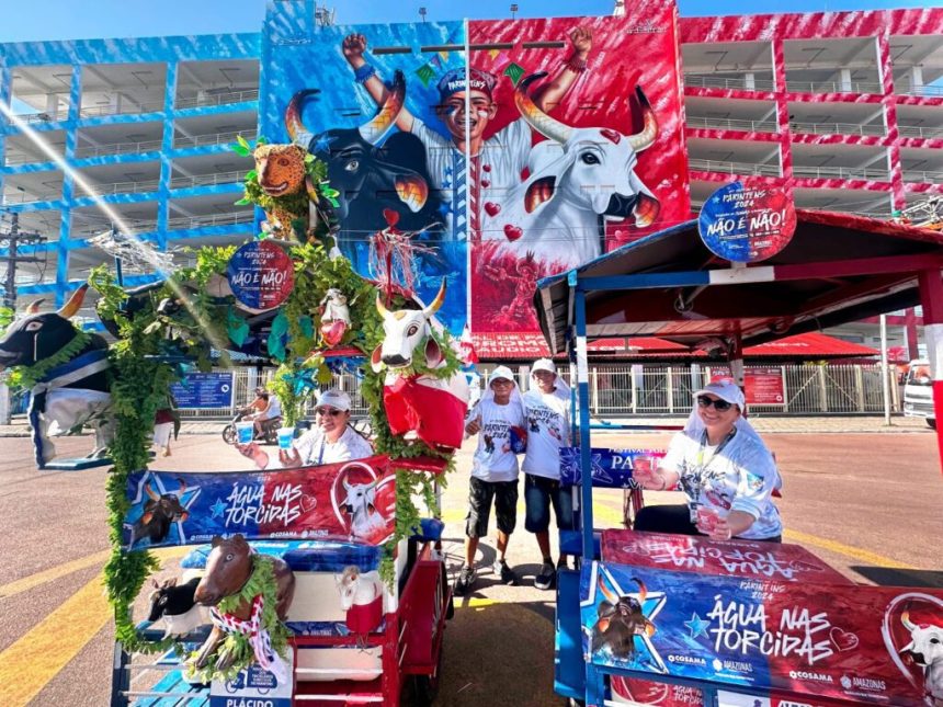Festival de Parintins 2024: Cosama inicia Ação Água nas Torcidas nos pontos turísticos e estratégicos da cidade