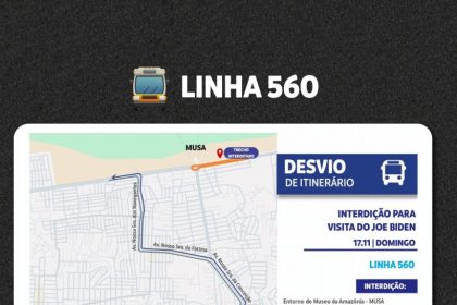 Prefeitura de Manaus prepara esquema especial de trânsito e transporte para visita do presidente dos EUA neste domingo, 17/11