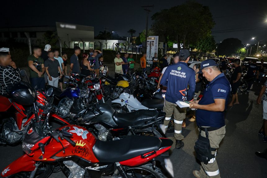 Fiscalização: Detran-AM remove 139 motocicletas por perturbação da ordem pública e ‘rolezinhos’