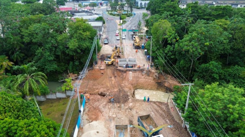 Em tempo recorde, Prefeitura de Manaus conclui implantação de aduelas da nova rede de drenagem da avenida Mário Ypiranga Monteiro