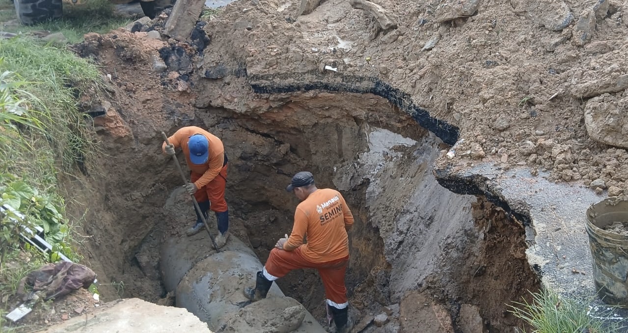 Prefeitura conclui recuperação de rede de drenagem profunda no D. Pedro em menos de 48 horas