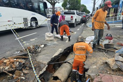 Prefeitura de Manaus recupera rede de drenagem pluvial na avenida Constantino Nery