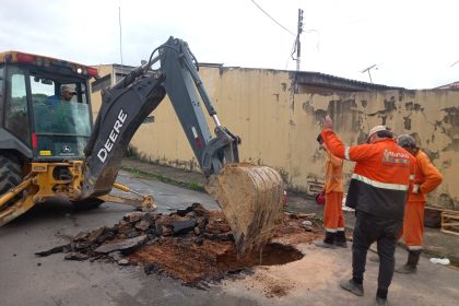 Prefeitura de Manaus atua na recuperação de redes de drenagem no bairro Dom Pedro