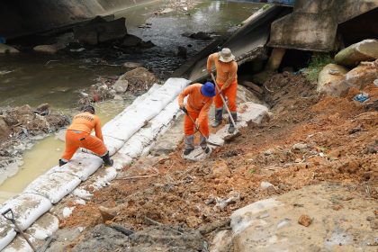 Contenção em rip-rap no bairro Alvorada 1