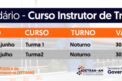 Detran-AM abre matrículas para curso de formação de instrutor de trânsito