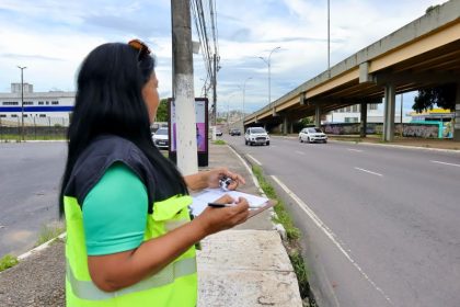 Prefeitura realiza pesquisa sobre fluxo de veículos na avenida Mário Ypiranga Monteiro