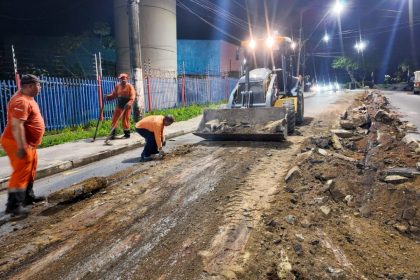 Prefeitura de Manaus finaliza serviço de remoção do canteiro central na avenida Pedro Teixeira