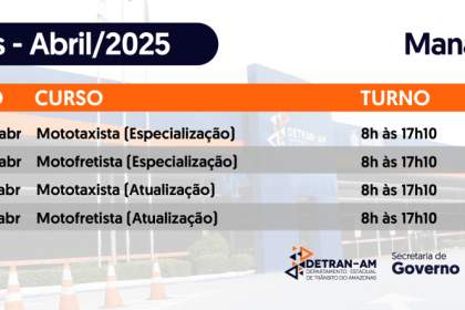 Escola Pública de Trânsito do Detran-AM abre 100 vagas para cursos em Manacapuru