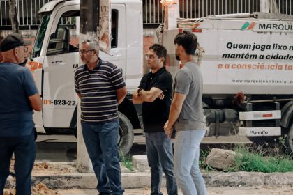 Prefeito em exercício Jander Lobato acompanha implantação do último tubo da nova rede de drenagem profunda na avenida Maceió
