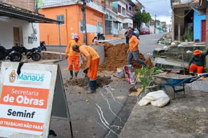 Prefeitura atua na recuperação de diferentes pontos de rede de drenagem em Manaus