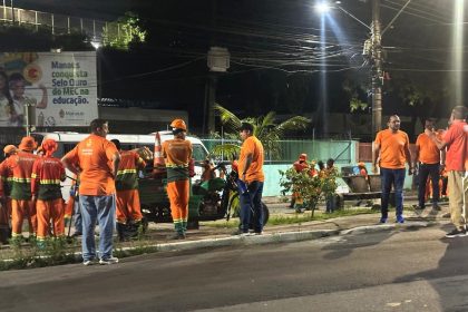 Prefeitura de Manaus realiza ação de limpeza na Compensa como presente pelos seus 61 anos