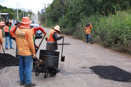 Prefeitura de Manaus intensifica serviços de recuperação asfáltica no Tarumã