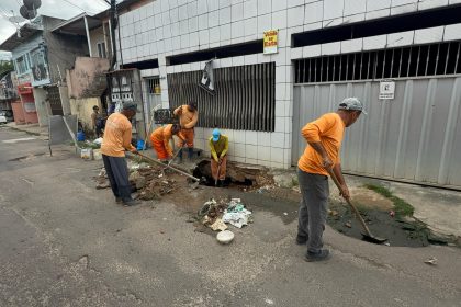 Prefeitura de Manaus realiza manutenção em rede de drenagem no bairro Alvorada