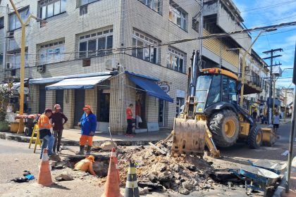 Prefeitura de Manaus atua na recuperação de galeria subterrânea no Centro da cidade