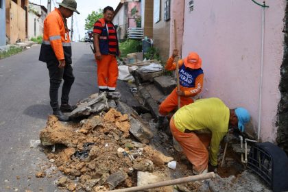 Prefeitura de Manaus realiza manutenção em rede de drenagem profunda no bairro Alvorada