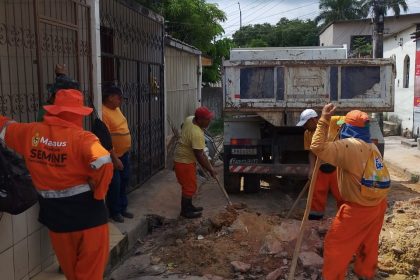 Prefeitura de Manaus substitui tubos e recupera sistema de drenagem da rua João do Mato no Japiim 2 para reduzir alagamentos