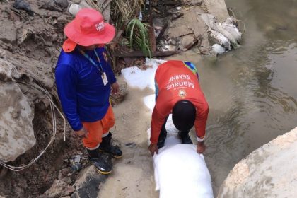 Prefeitura de Manaus realiza contenção de igarapé e garante segurança a moradores do bairro Monte das Oliveiras