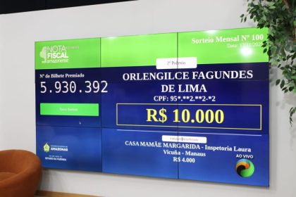 Campanha Nota Fiscal Amazonense chega ao 100º sorteio e divulga lista de ganhadores