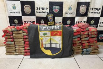 Em Iranduba, Polícia Militar do Amazonas apreende 112 tabletes de maconha em embarcação
