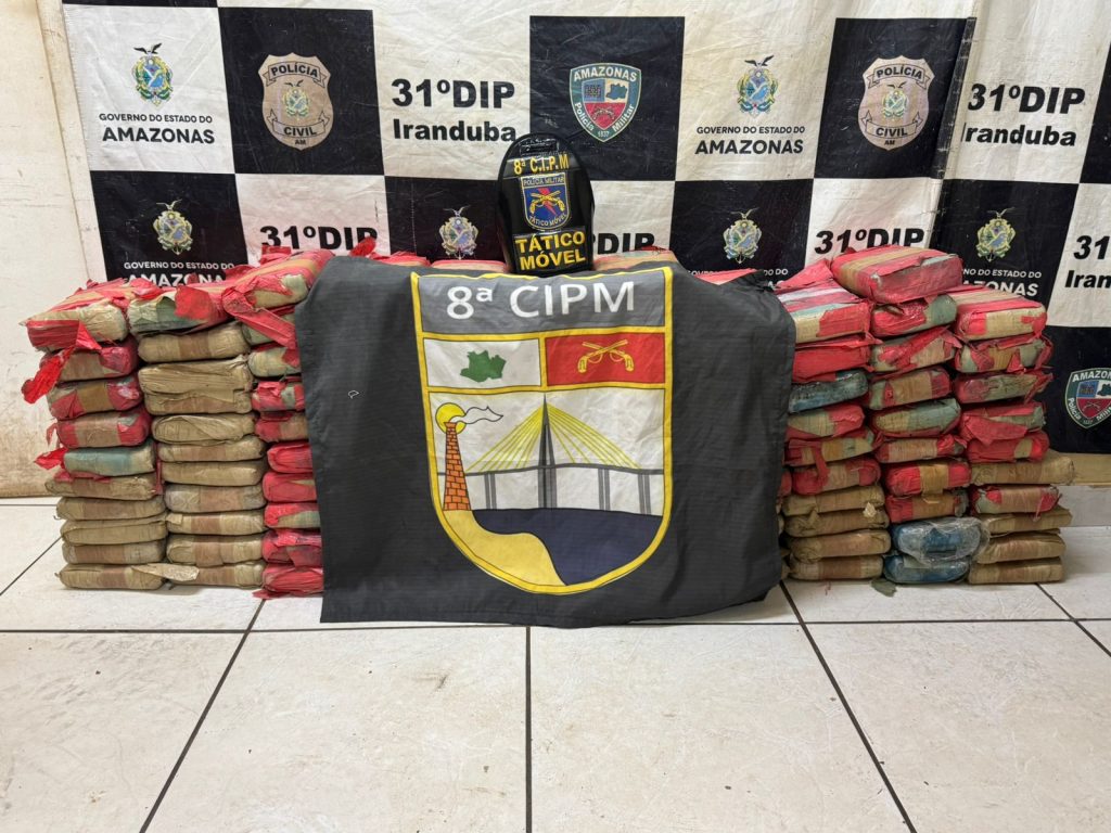Em Iranduba, Polícia Militar do Amazonas apreende 112 tabletes de maconha em embarcação