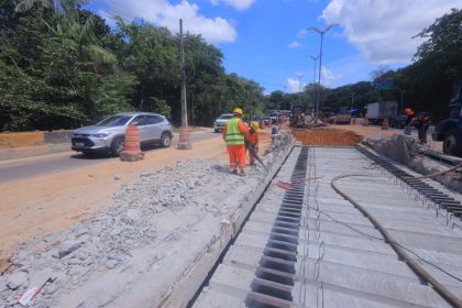 Prefeitura de Manaus trabalha com três frentes de obras em ponte da avenida do Turismo 