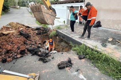 Prefeitura de Manaus realiza implantação de novos tubos de sistema de drenagem no conjunto Campos Elíseos 
