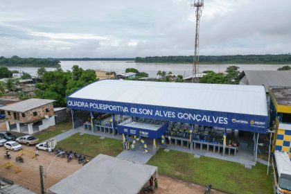 No aniversário de Novo Aripuanã, Governo do Amazonas inaugura revitalização da quadra poliesportiva do município