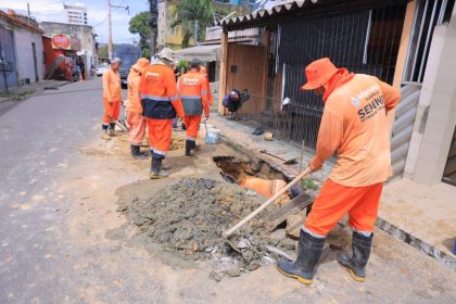 Prefeitura de Manaus implanta novos tubos em rede de drenagem profunda no bairro Nossa Senhora das Graças 