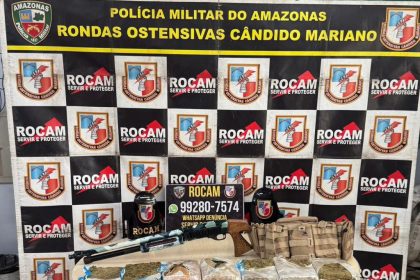 Polícia Militar do Amazonas após denúncia prende homem com arma de fogo e drogas na zona Oeste