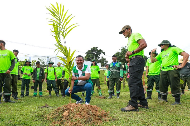 Prefeitura de Manaus alcança marca de 6 mil mudas plantadas em apenas um mês e comemora com plantio no Tarumã