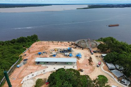 Prefeitura faz concretagem de vigas e laje da oca Niemeyer com volume recorde de concreto no parque Encontro das Águas