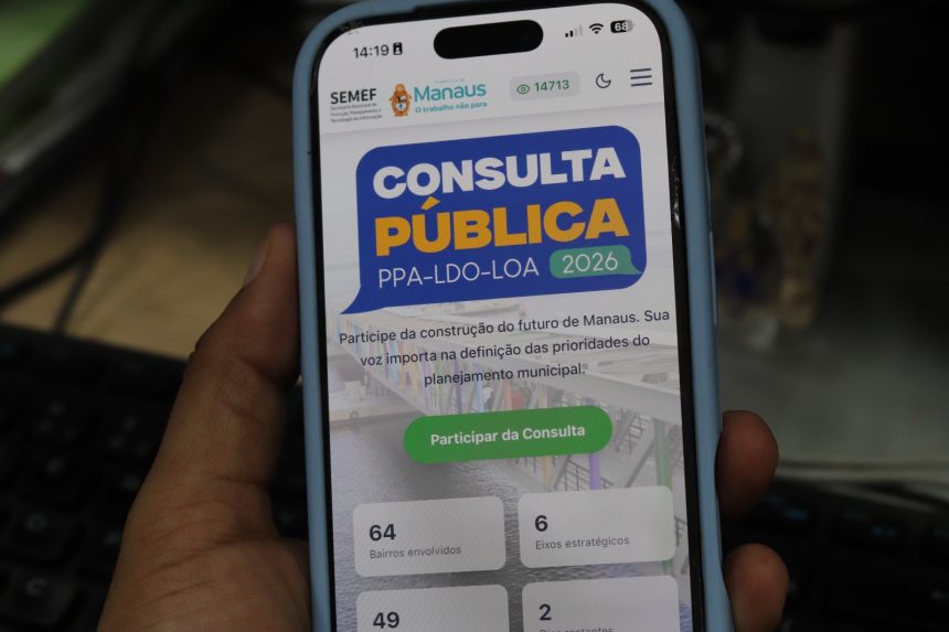 Prefeitura de Manaus prorroga prazo da Consulta Pública On-line 2026 até 27 de março
