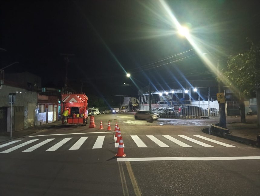 Prefeitura de Manaus avança com nova etapa de sinalização viária para reforçar segurança e organização do trânsito