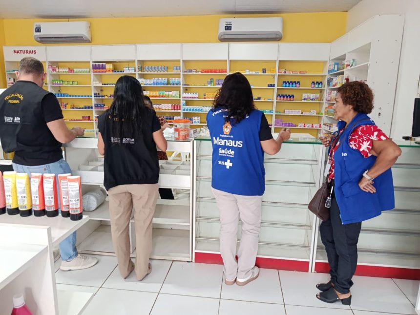 Visa Manaus fiscaliza drogarias em situação irregular em ação conjunta com o CRF-AM 