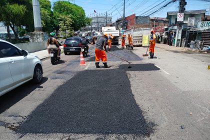 Prefeitura de Manaus intensifica obras na avenida Brasil e reforça segurança viária no bairro Compensa